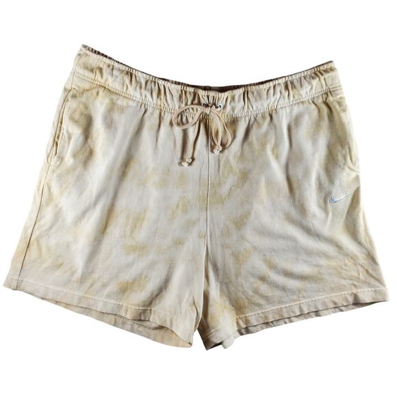 Nike Womens XXL‎ Mid Rise Jersey Tie Dye Short Loose Fit Short Length Sand New - Picture 1 of 6